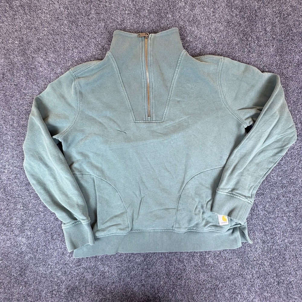 Carhartt Tencel Fiber Series Sweatshirt Women Medium 8-10 Sage Green Relaxed Fit
